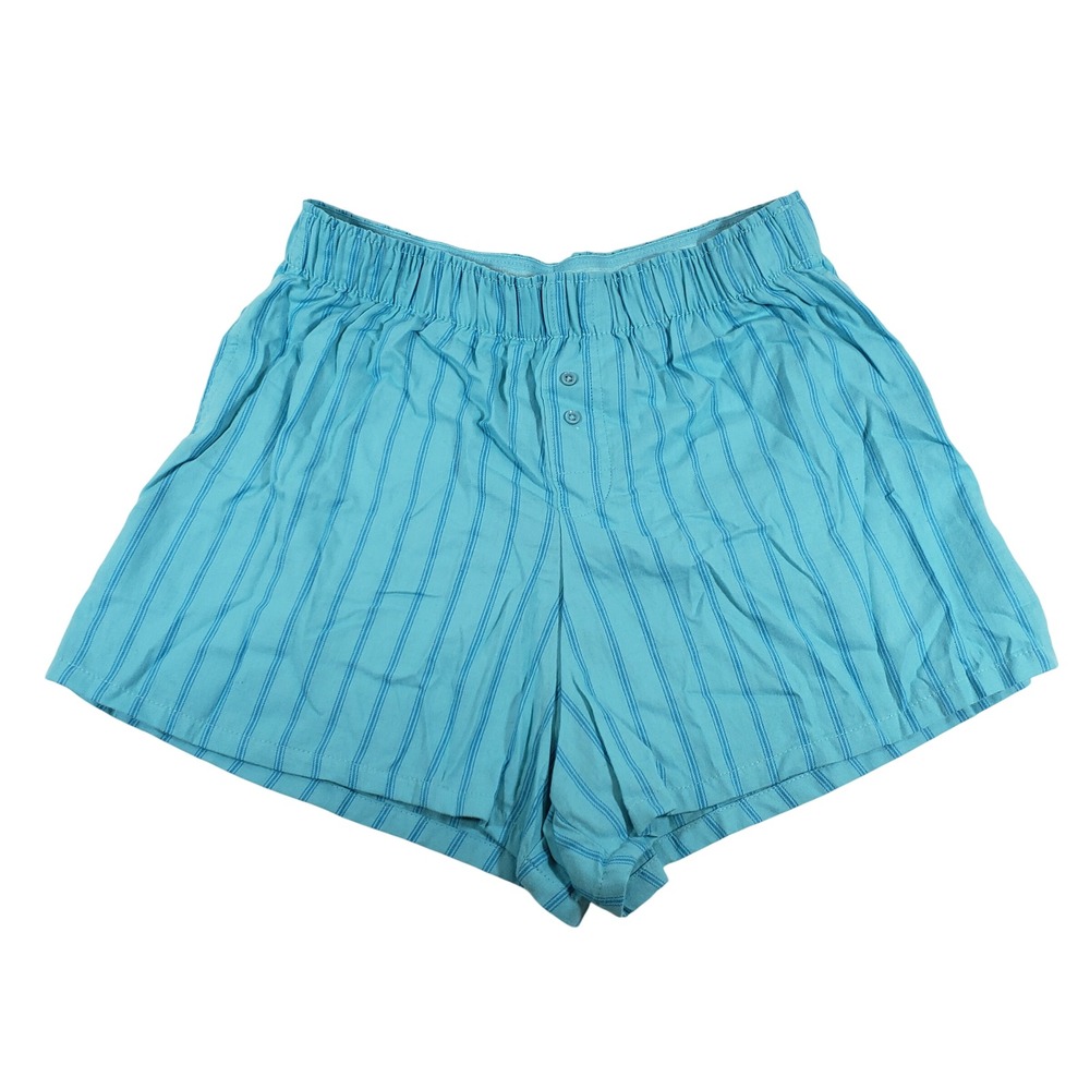 Colsier Womens Sleep Lounge Shorts Striped Blue Elastic‎ Waist Size Small NWT